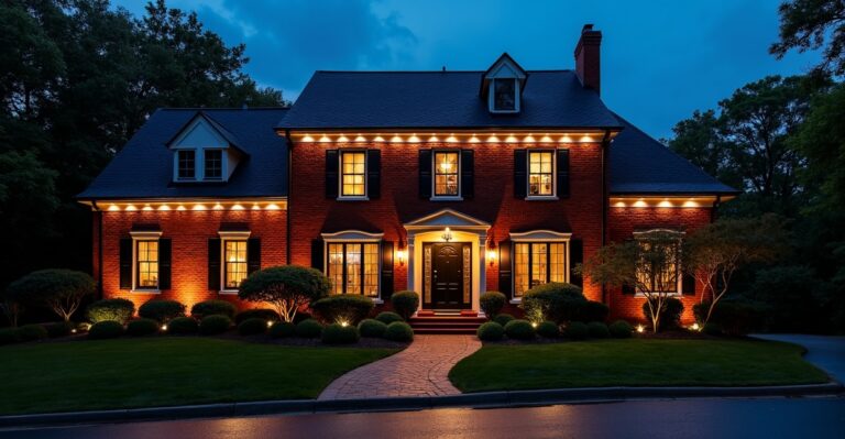permanent lighting brick homes