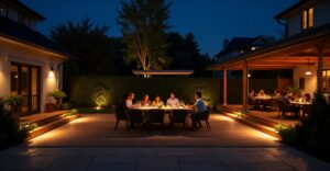 outdoor dining permanent lighting