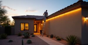 flat roof permanent lighting