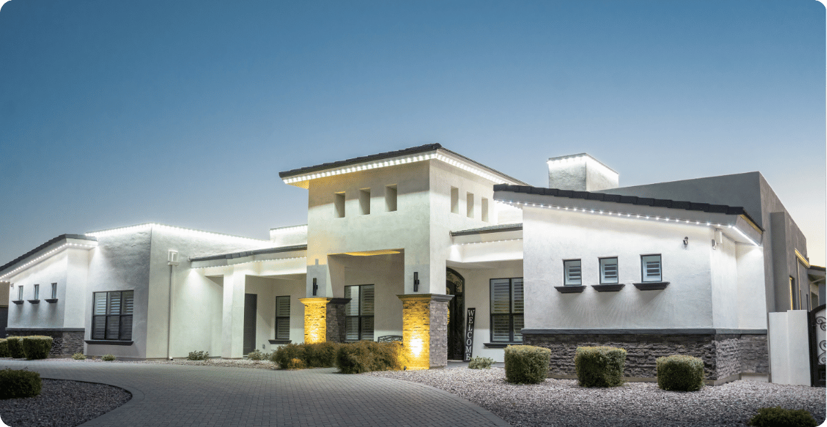 After permanent outdoor lightsinstallation