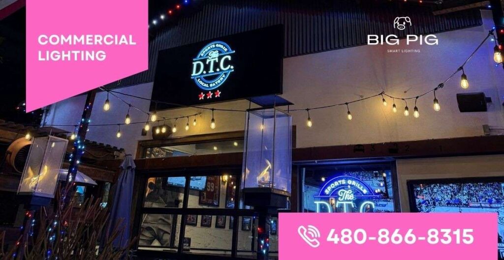 commercial outdoor lighting installation